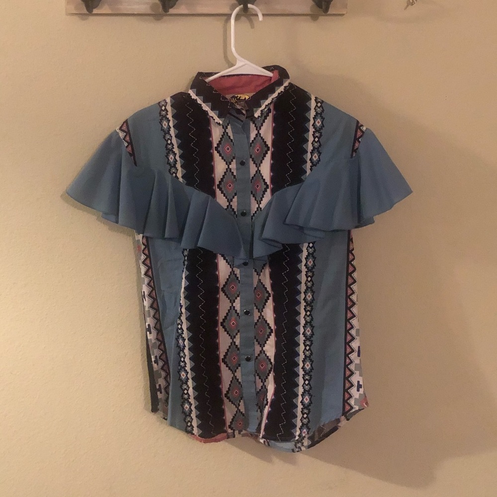 Cute cowgirl shirt can dress it up so many ways!